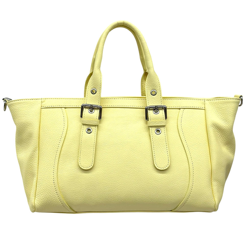 Adelvira Large Italian Cow Leather Tote Bag - Made In Italy