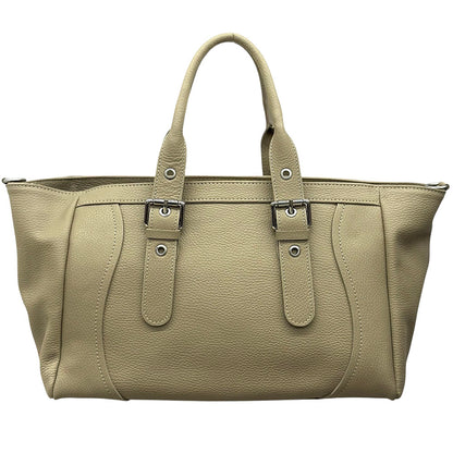 Adelvira Large Italian Cow Leather Tote Bag - Made In Italy