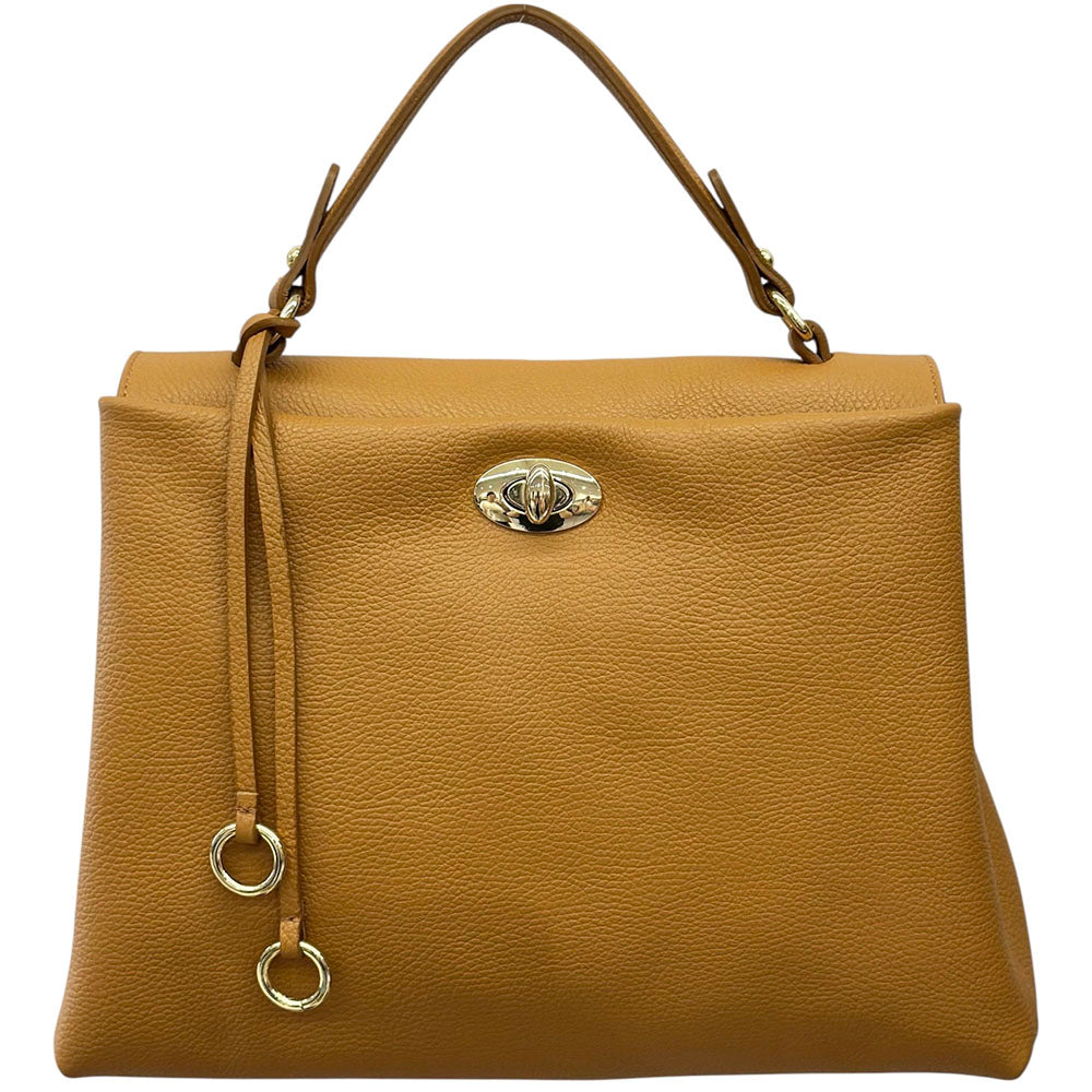 Elowen Soft Structured Leather Handbag - Made In Italy