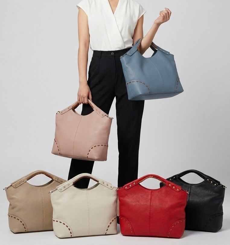 Calviera Soft Cow Leather Shoulder Bag - Made In Italy