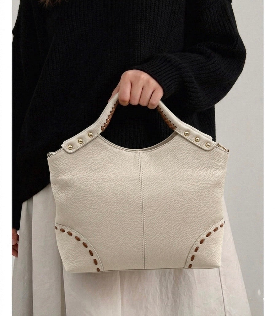 Calviera Soft Cow Leather Shoulder Bag - Made In Italy