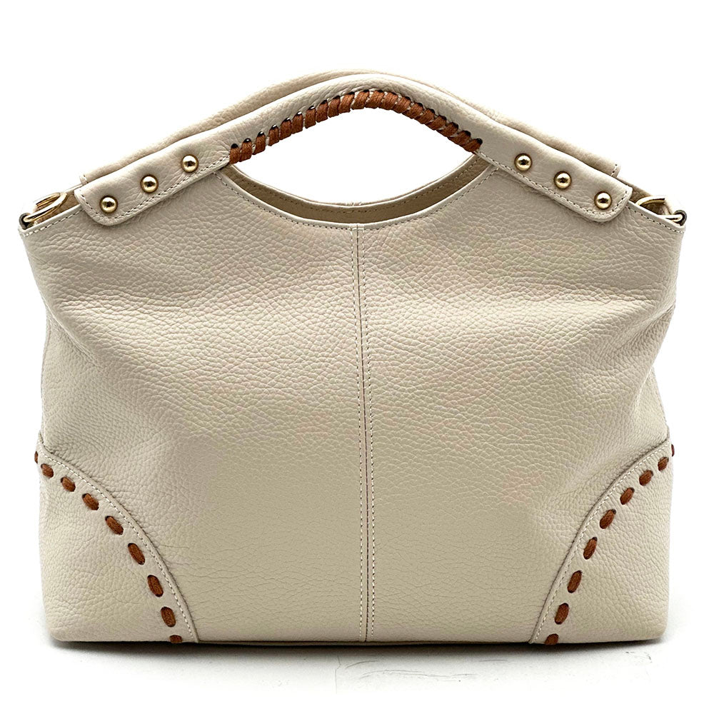 Calviera Soft Cow Leather Shoulder Bag - Made In Italy