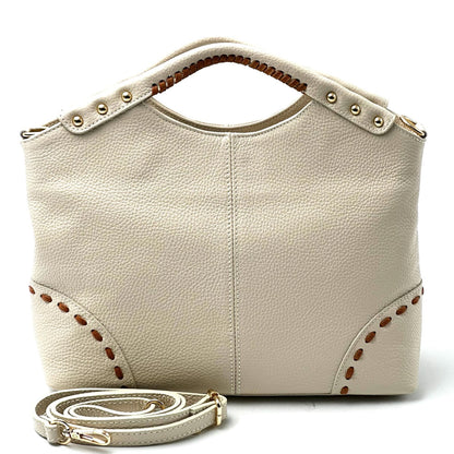 Calviera Soft Cow Leather Shoulder Bag - Made In Italy