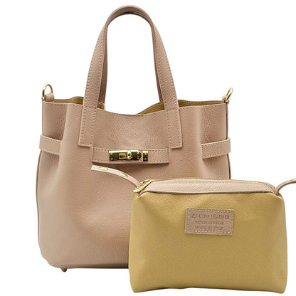 Velmira Italian Cow Leather Tote Bag - Made In Italy