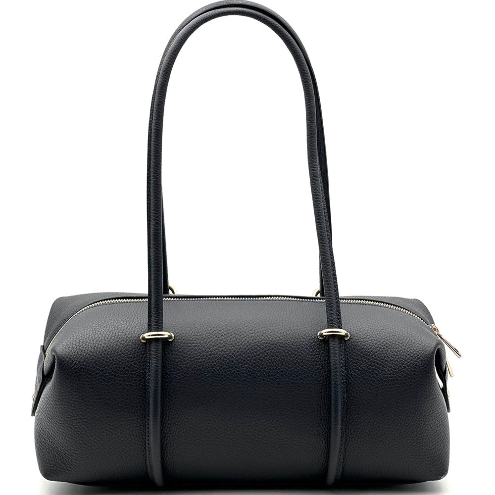 Virelia Italian Cow Leather Cylindrical Shoulder Bag - Made In Italy