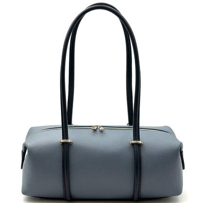 Virelia Italian Cow Leather Cylindrical Shoulder Bag - Made In Italy