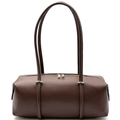 Virelia Italian Cow Leather Cylindrical Shoulder Bag - Made In Italy