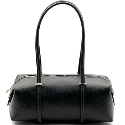 Virelia Italian Cow Leather Cylindrical Shoulder Bag - Made In Italy