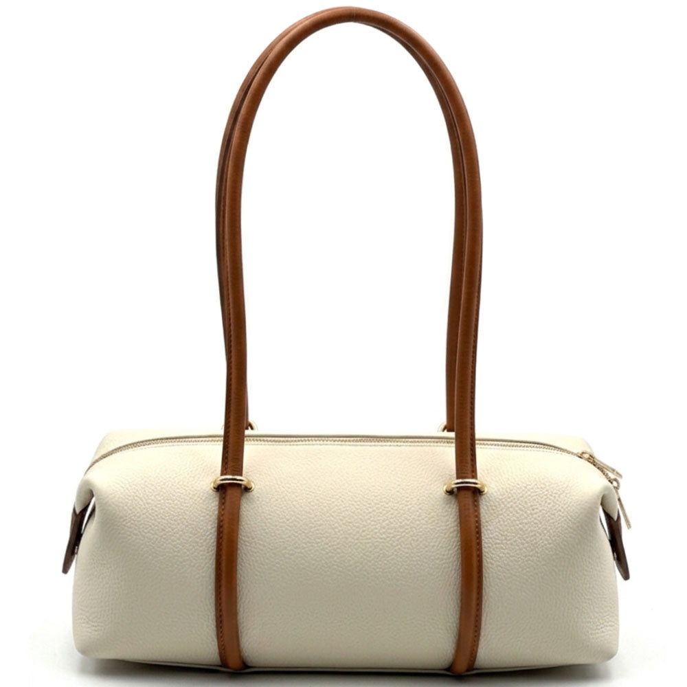 Virelia Italian Cow Leather Cylindrical Shoulder Bag - Made In Italy