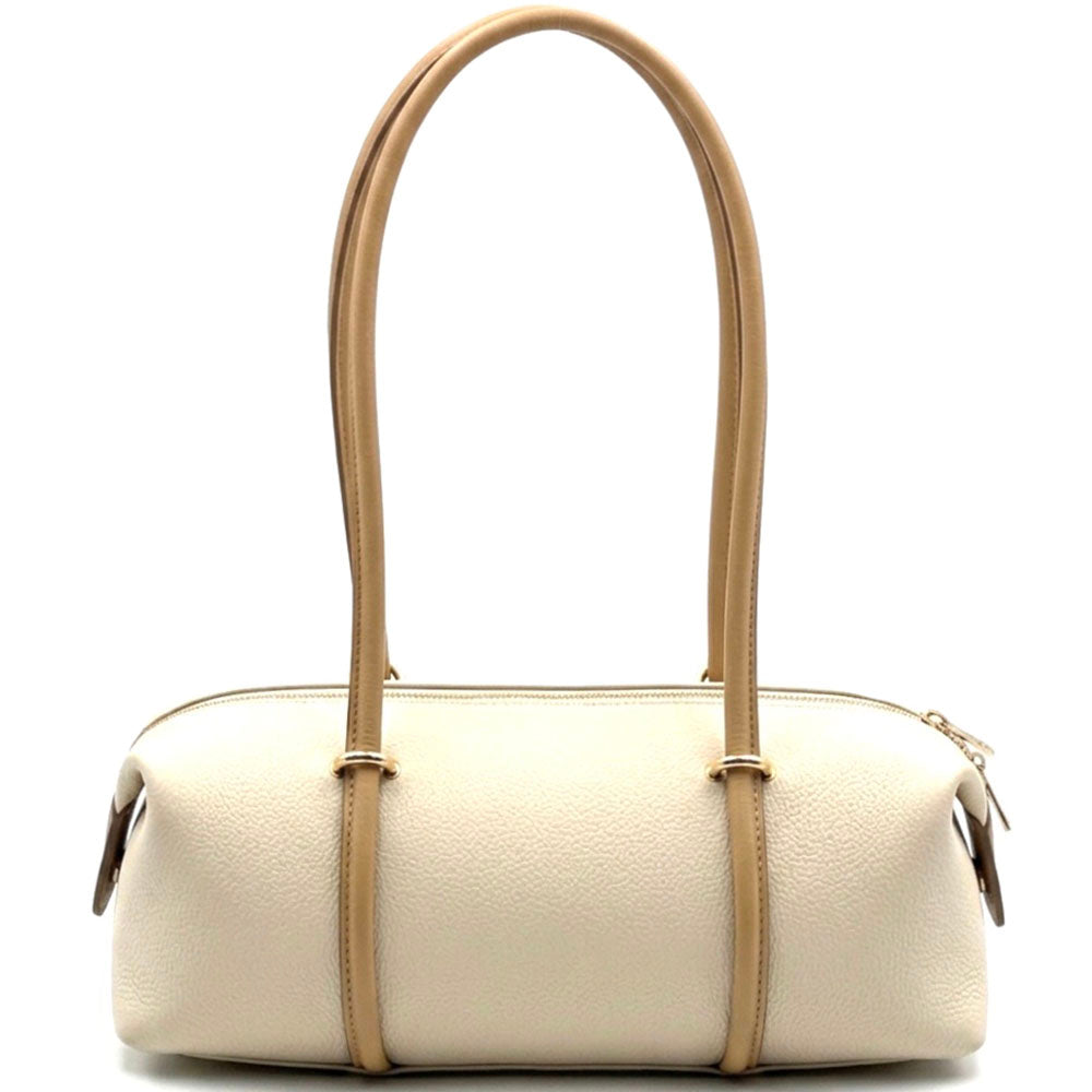 Virelia Italian Cow Leather Cylindrical Shoulder Bag - Made In Italy