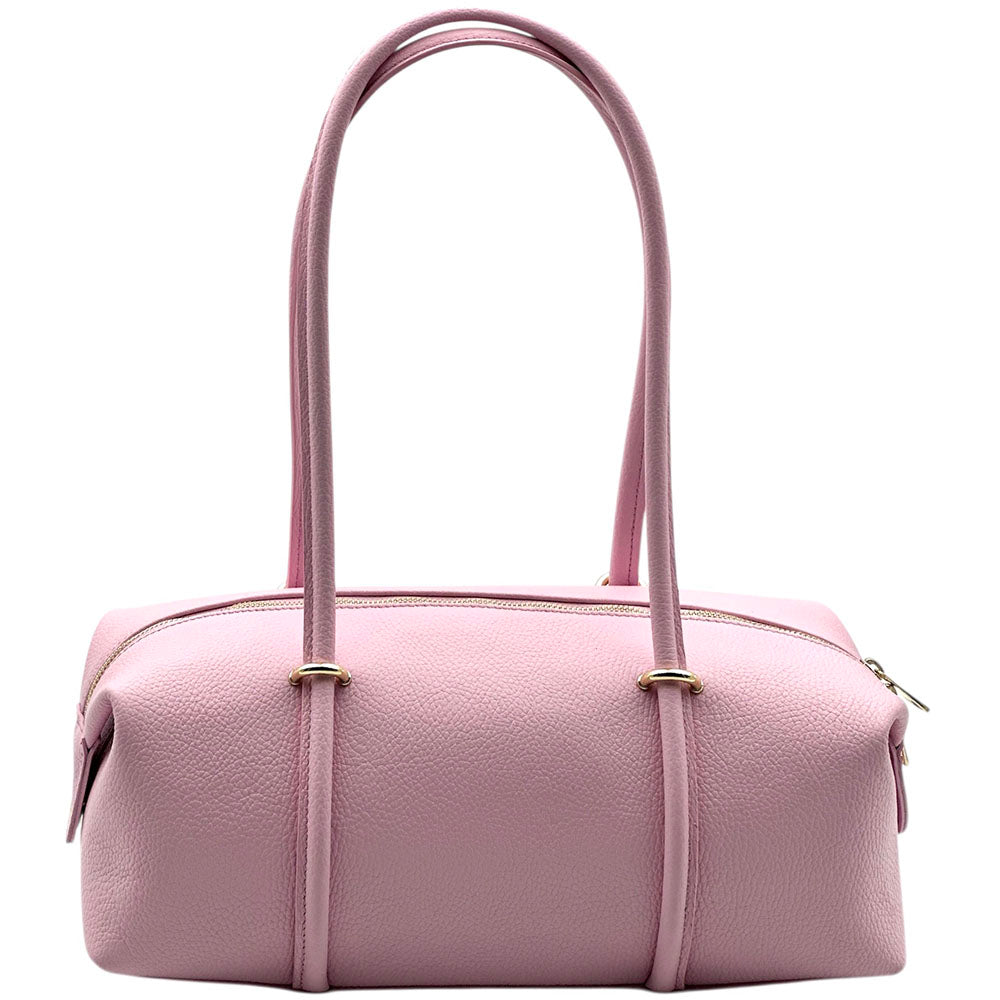 Virelia Italian Cow Leather Cylindrical Shoulder Bag - Made In Italy