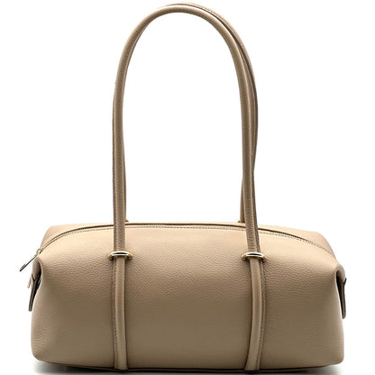 Virelia Italian Cow Leather Cylindrical Shoulder Bag - Made In Italy