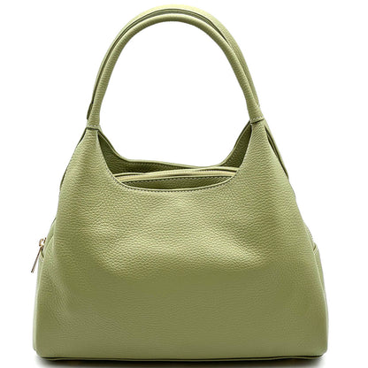 Giulia Italian Cow Leather Shoulder &amp; Crossbody Handbag - Made In Italy