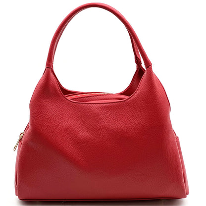 Giulia Italian Cow Leather Shoulder &amp; Crossbody Handbag - Made In Italy