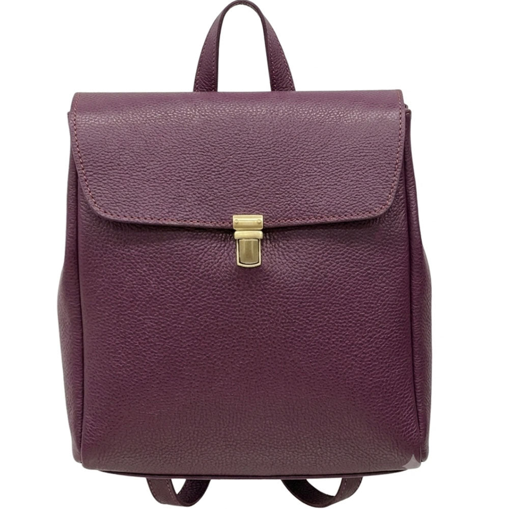 Michela Minimalist Italian Leather Backpack - Made In Italy