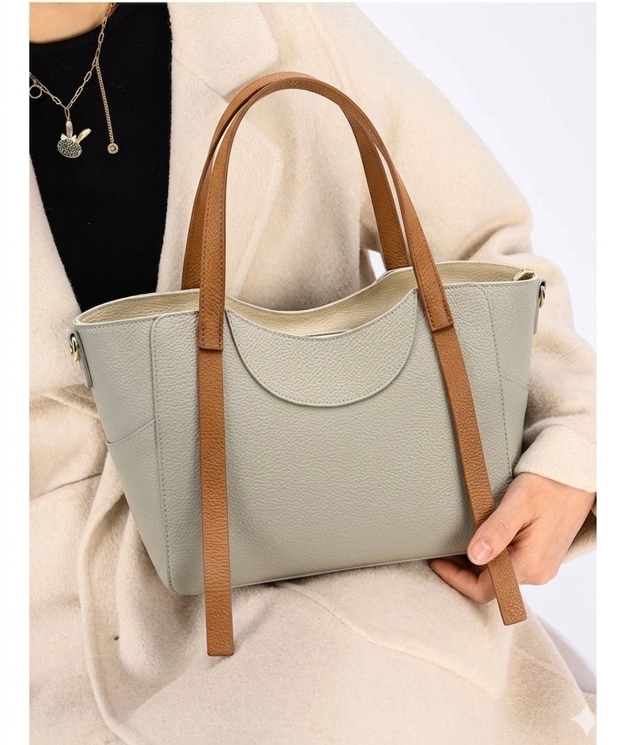 Serilda Italian Cow Leather Structured Shoulder Bag - Made In Italy