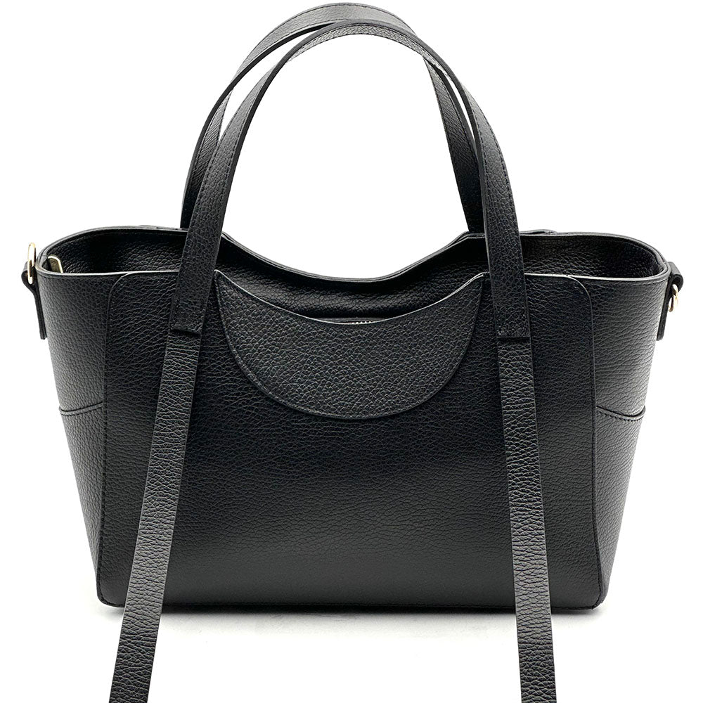 Serilda Italian Cow Leather Structured Shoulder Bag - Made In Italy