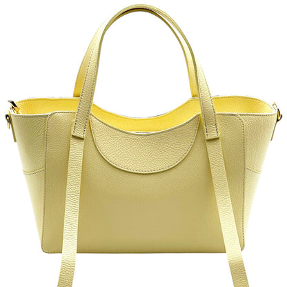 Serilda Italian Cow Leather Structured Shoulder Bag - Made In Italy