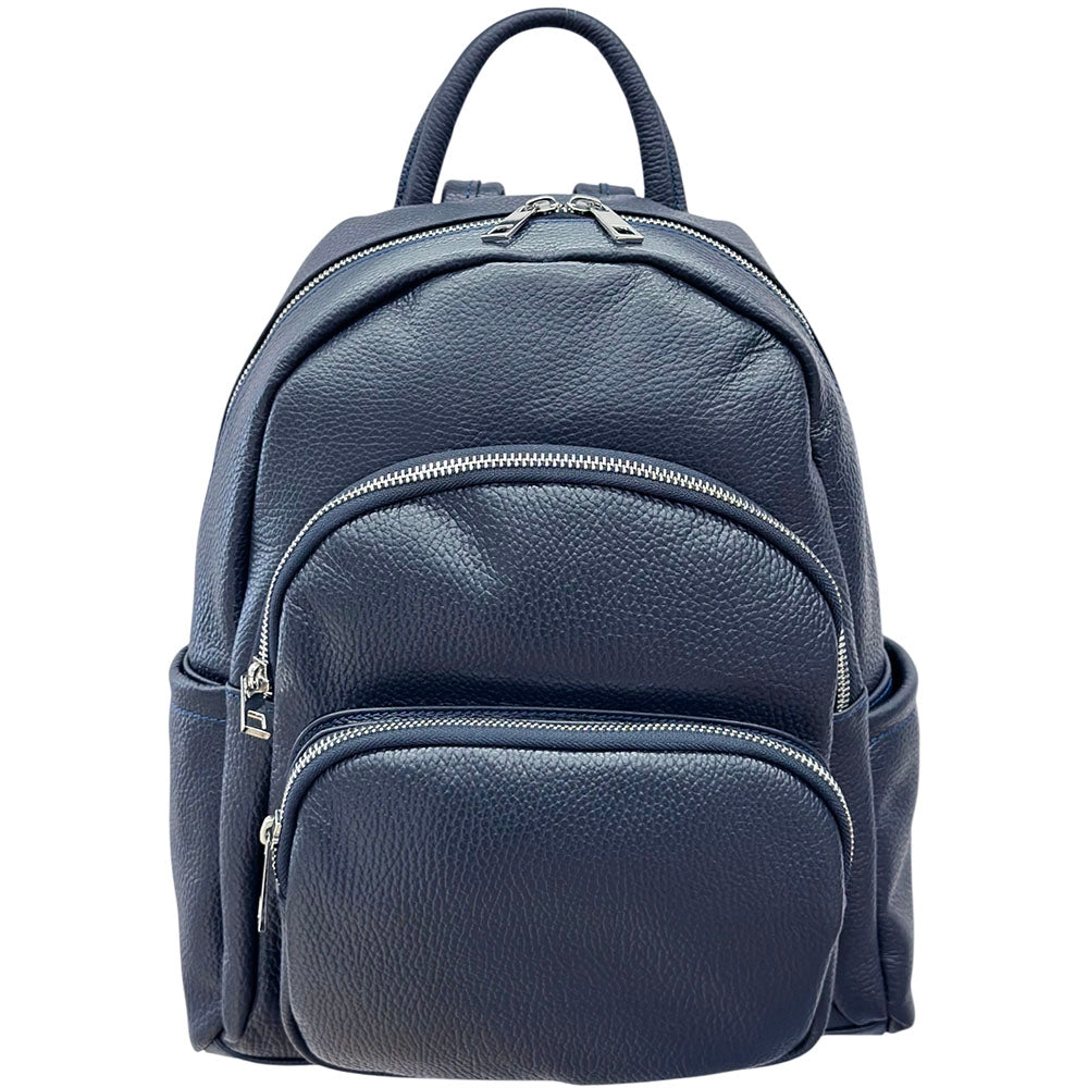 Carola Cow Leather Travel Backpack - Made In Italy
