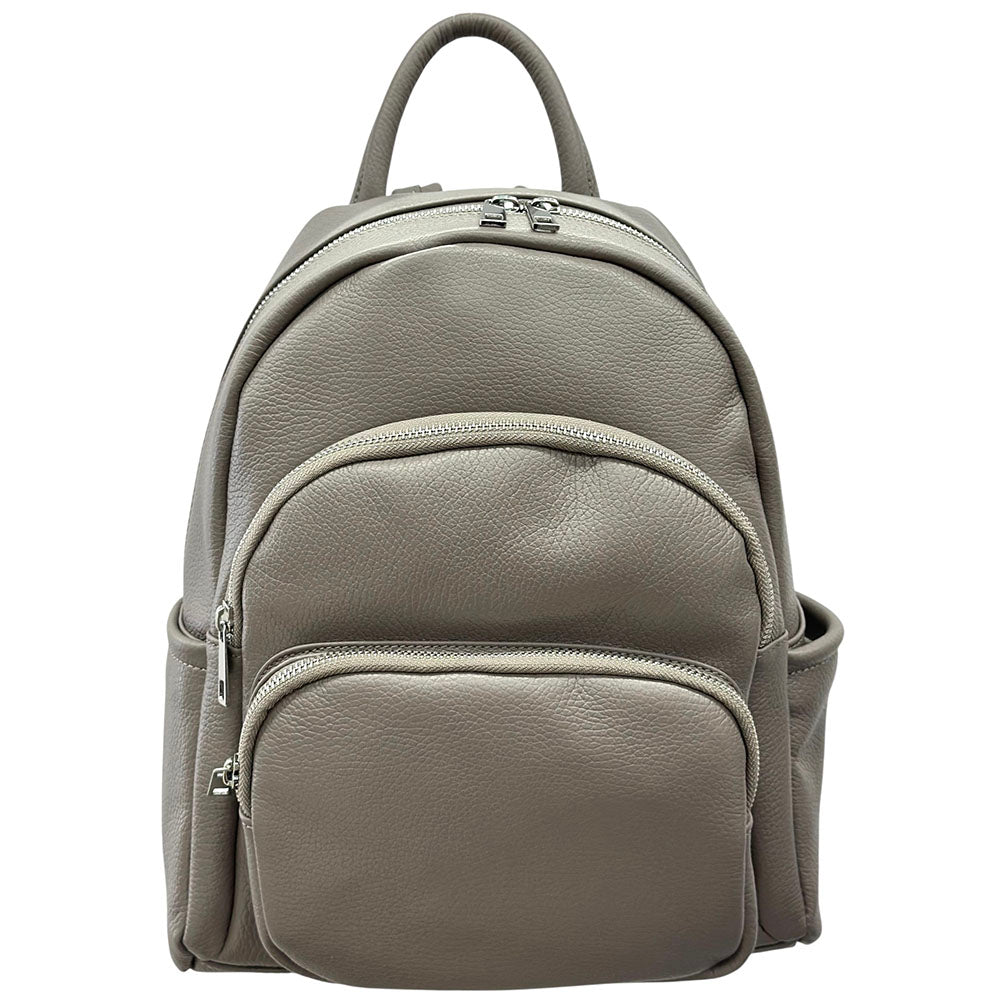 Carola Cow Leather Travel Backpack - Made In Italy