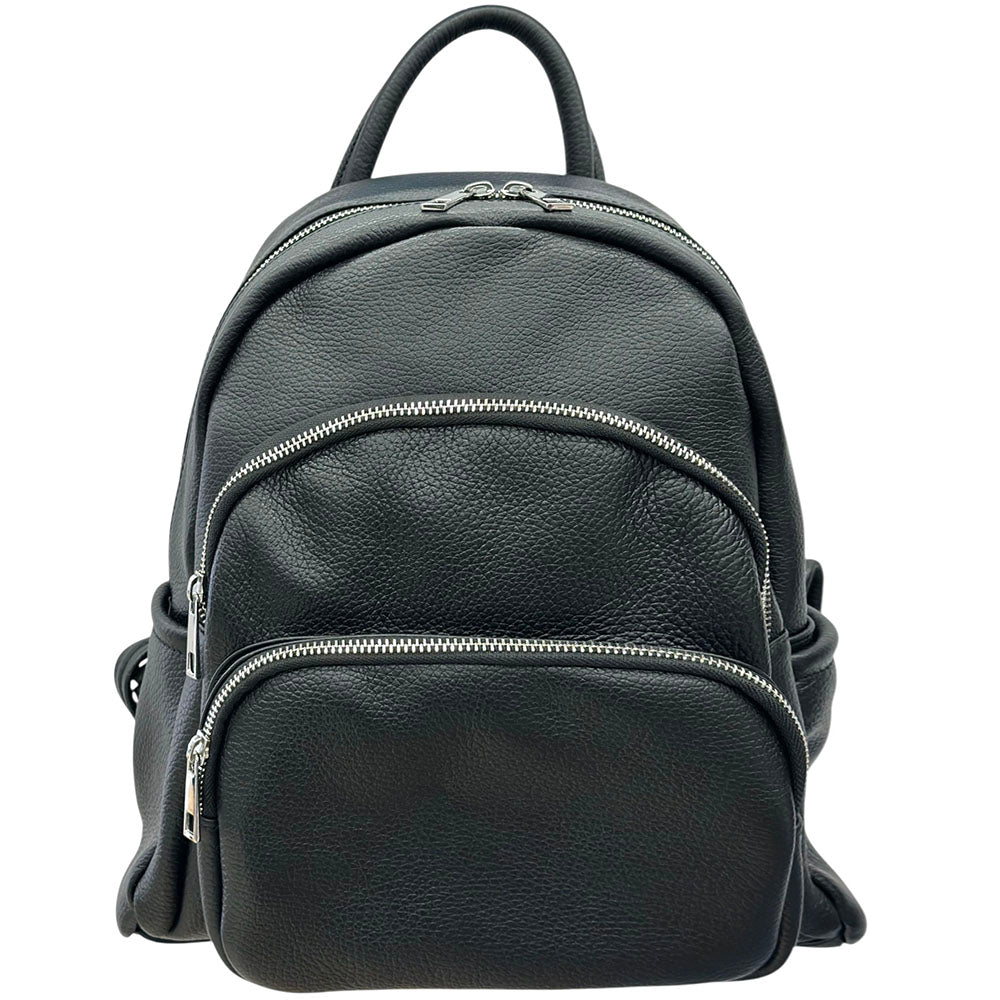 Carola Cow Leather Travel Backpack - Made In Italy