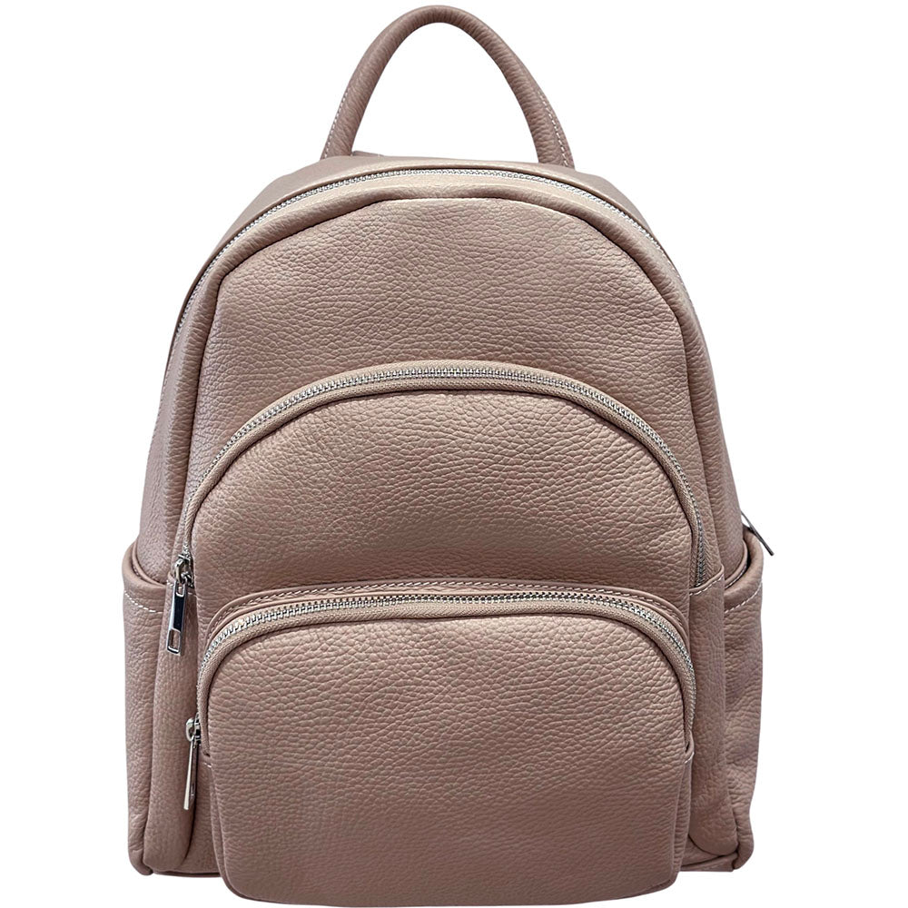 Carola Cow Leather Travel Backpack - Made In Italy