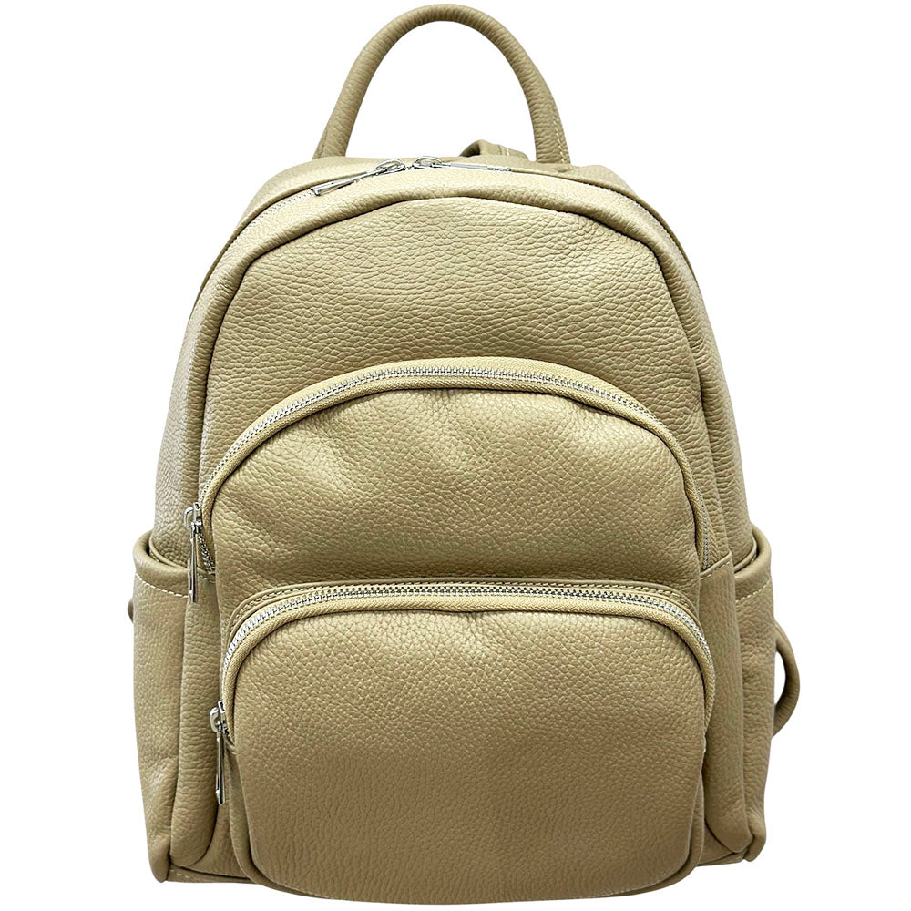 Carola Cow Leather Travel Backpack - Made In Italy