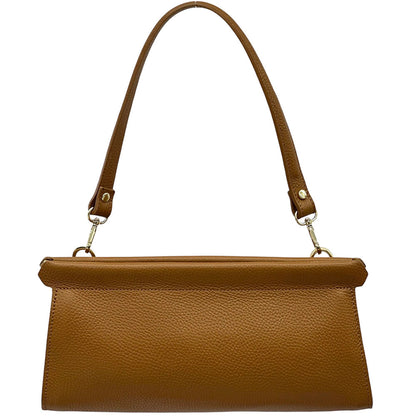 Eliora Italian Cow Leather Convertible Baguette Bag - Made In Italy