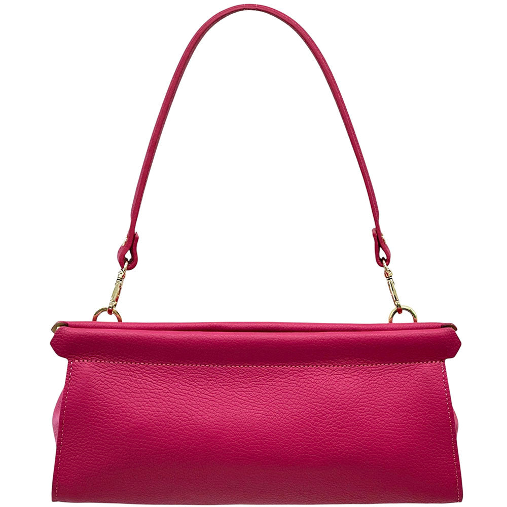 Eliora Italian Cow Leather Convertible Baguette Bag - Made In Italy