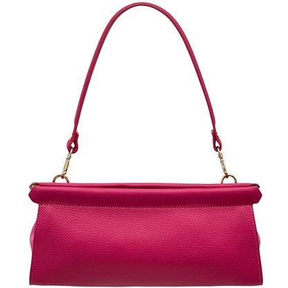 Eliora Italian Cow Leather Convertible Baguette Bag - Made In Italy