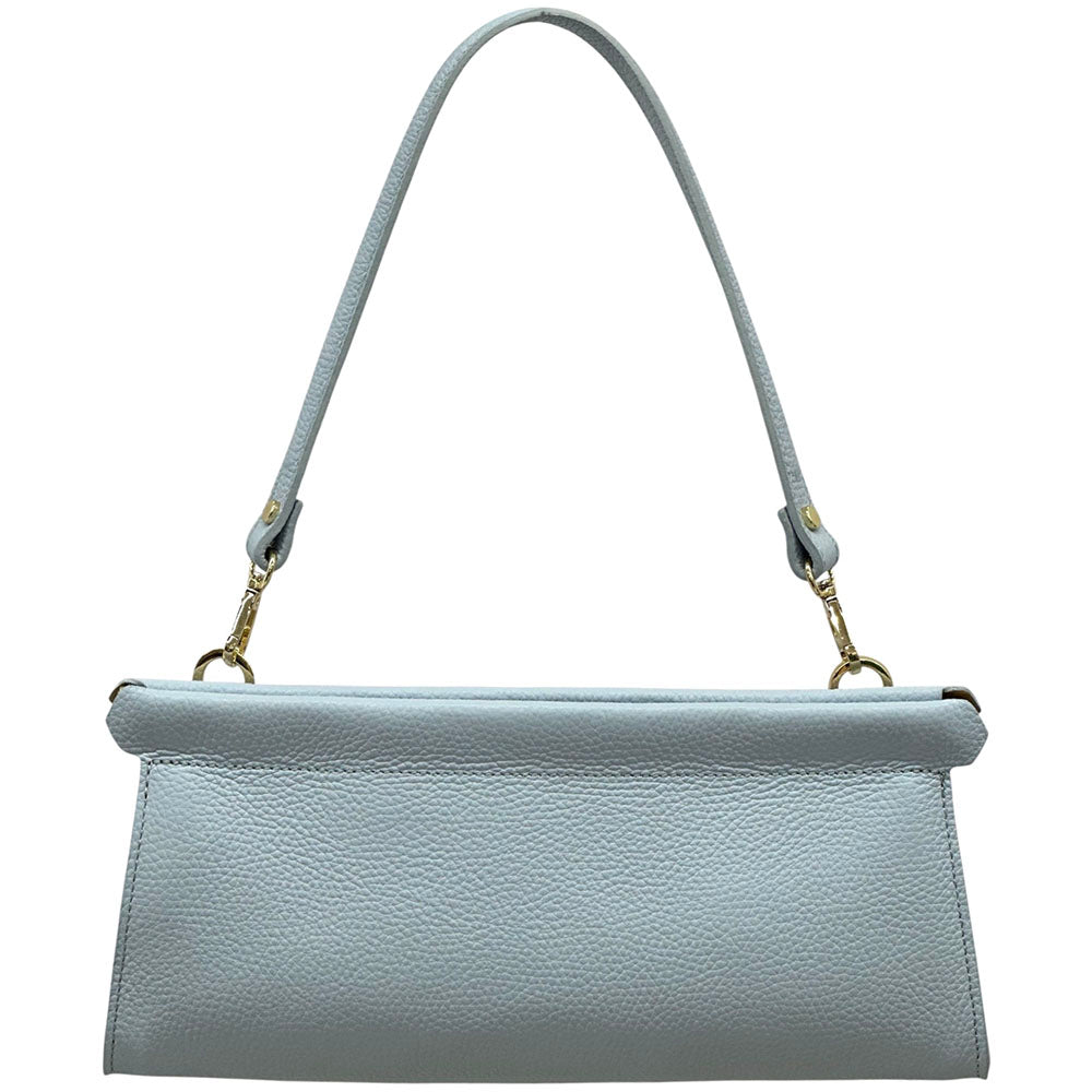 Eliora Italian Cow Leather Convertible Baguette Bag - Made In Italy