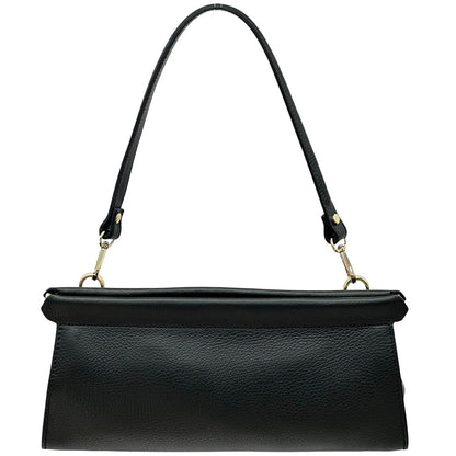 Eliora Italian Cow Leather Convertible Baguette Bag - Made In Italy