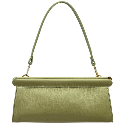 Eliora Italian Cow Leather Convertible Baguette Bag - Made In Italy