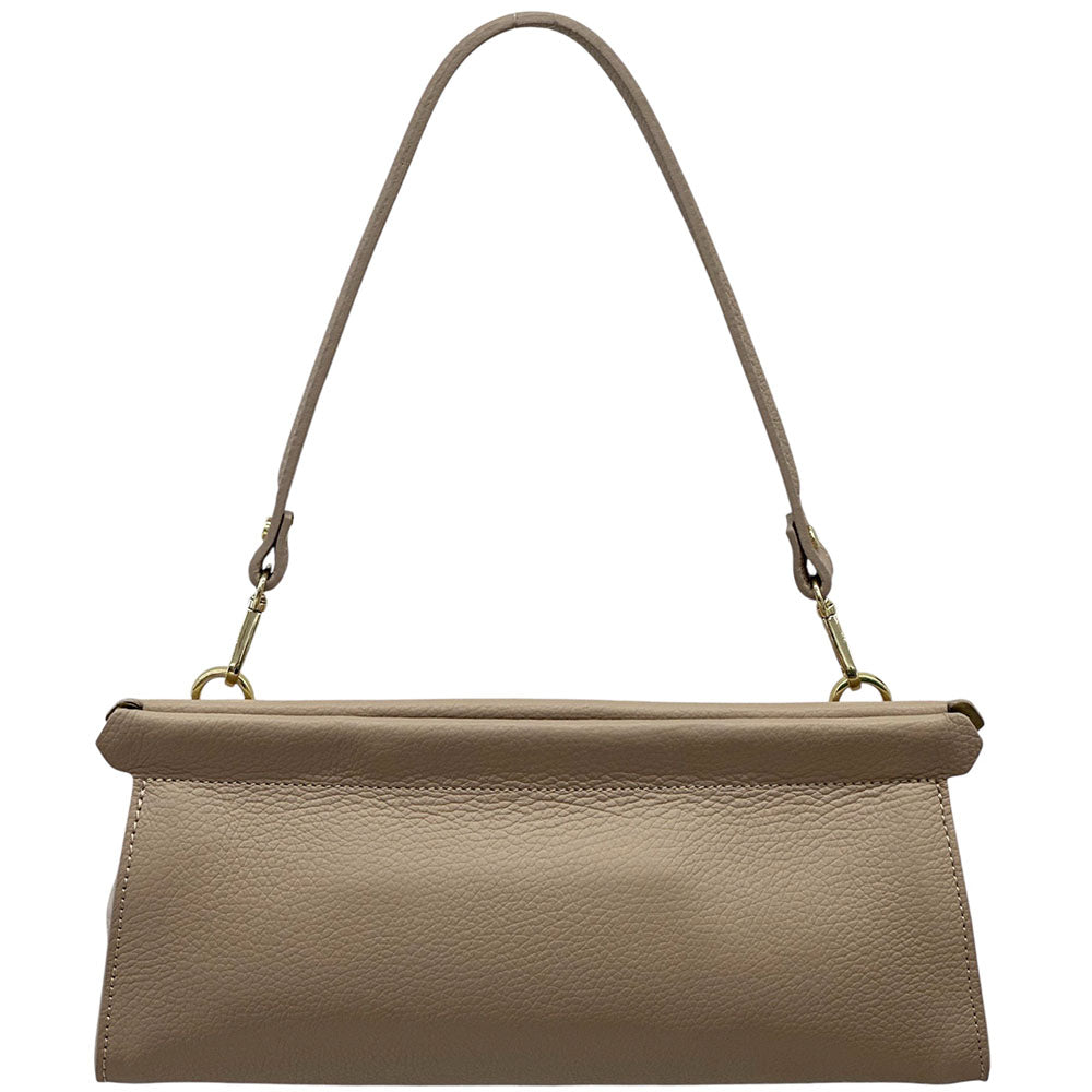 Eliora Italian Cow Leather Convertible Baguette Bag - Made In Italy