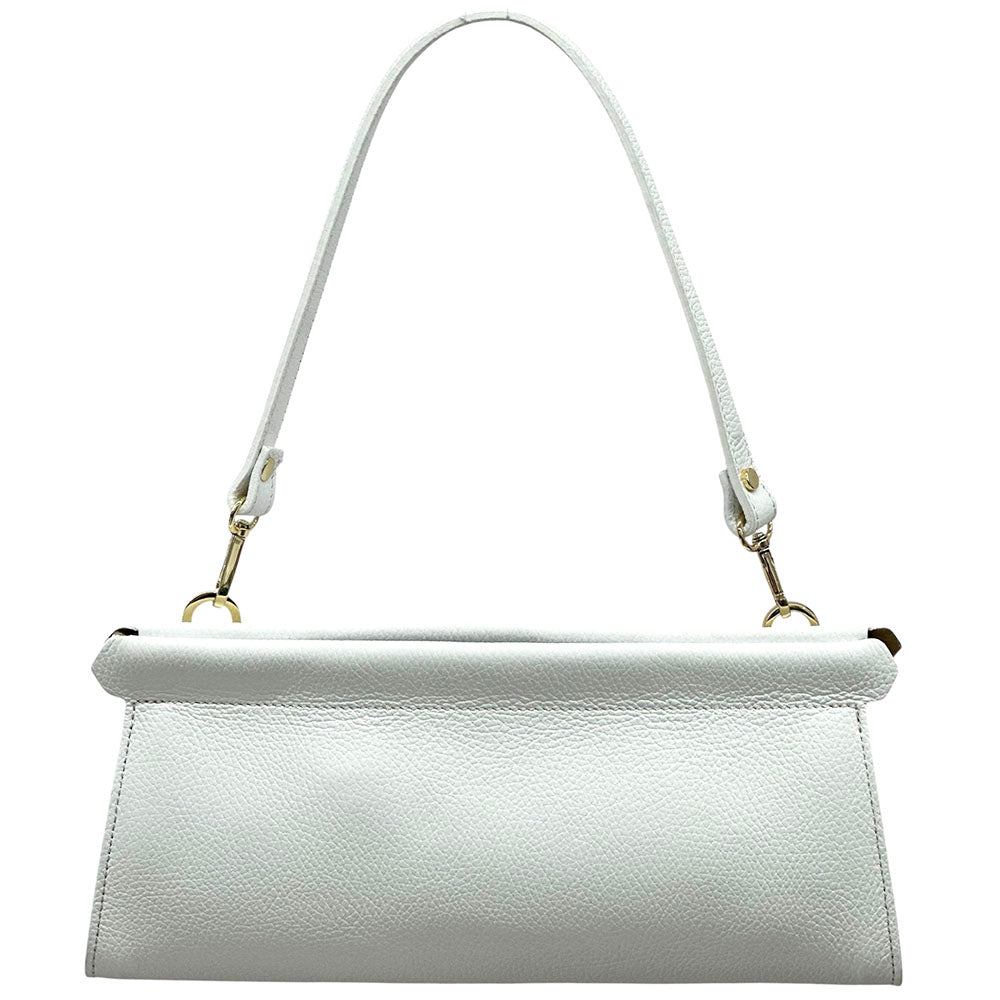Eliora Italian Cow Leather Convertible Baguette Bag - Made In Italy