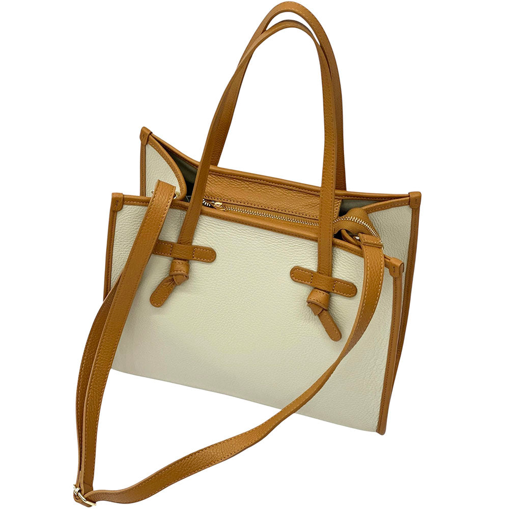 Lara Cow Leather Work Tote Bag - Made In Italy