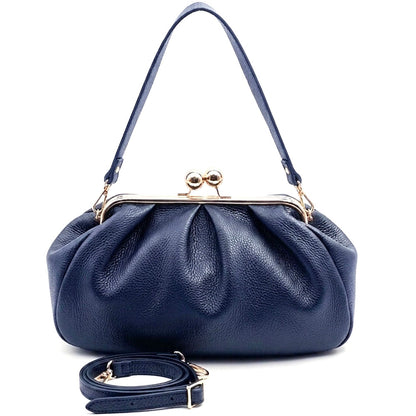 Brunella Frame Cow Leather Bag - Made In Italy