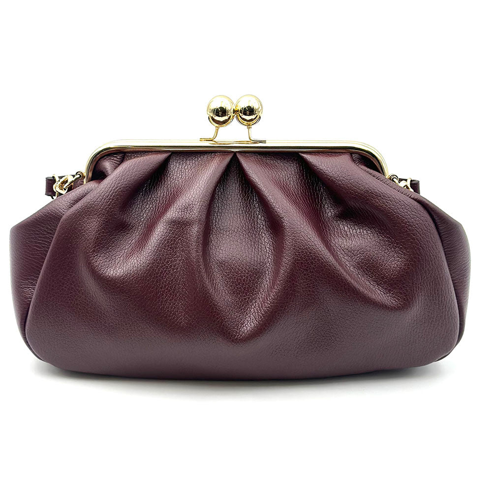 Brunella Frame Cow Leather Bag - Made In Italy
