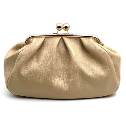Brunella Frame Cow Leather Bag - Made In Italy