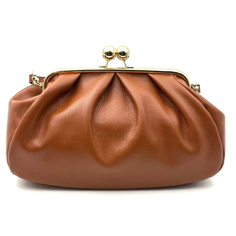 Brunella Frame Cow Leather Bag - Made In Italy
