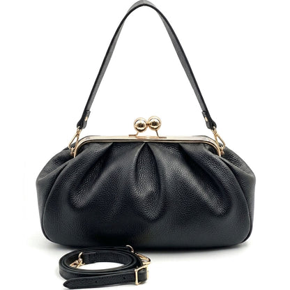 Brunella Frame Cow Leather Bag - Made In Italy