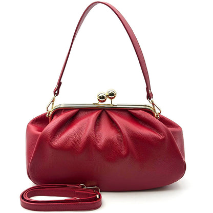 Brunella Frame Cow Leather Bag - Made In Italy