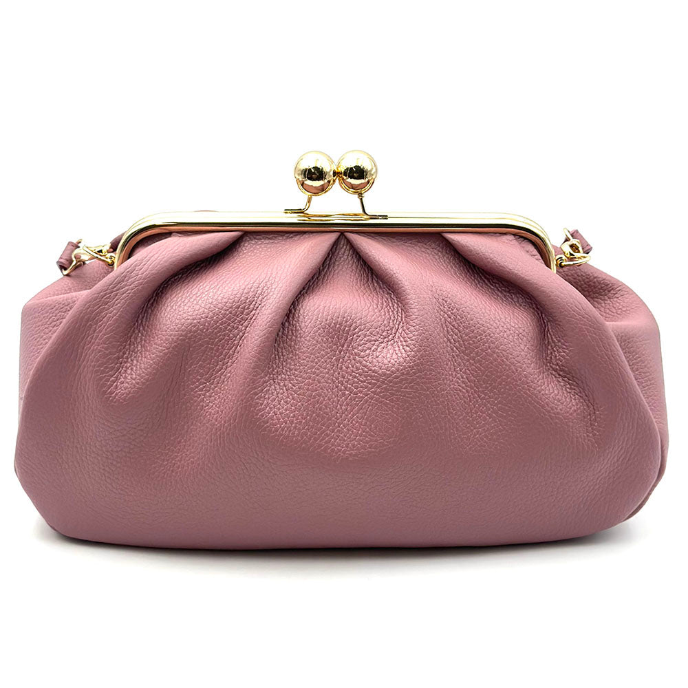 Brunella Frame Cow Leather Bag - Made In Italy