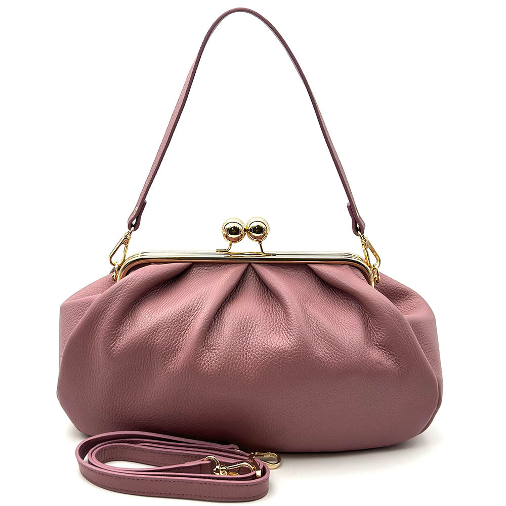 Brunella Frame Cow Leather Bag - Made In Italy