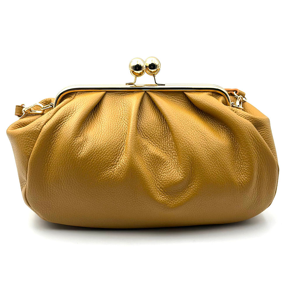 Brunella Frame Cow Leather Bag - Made In Italy