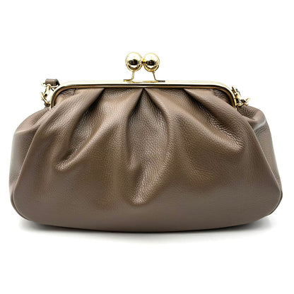 Brunella Frame Cow Leather Bag - Made In Italy