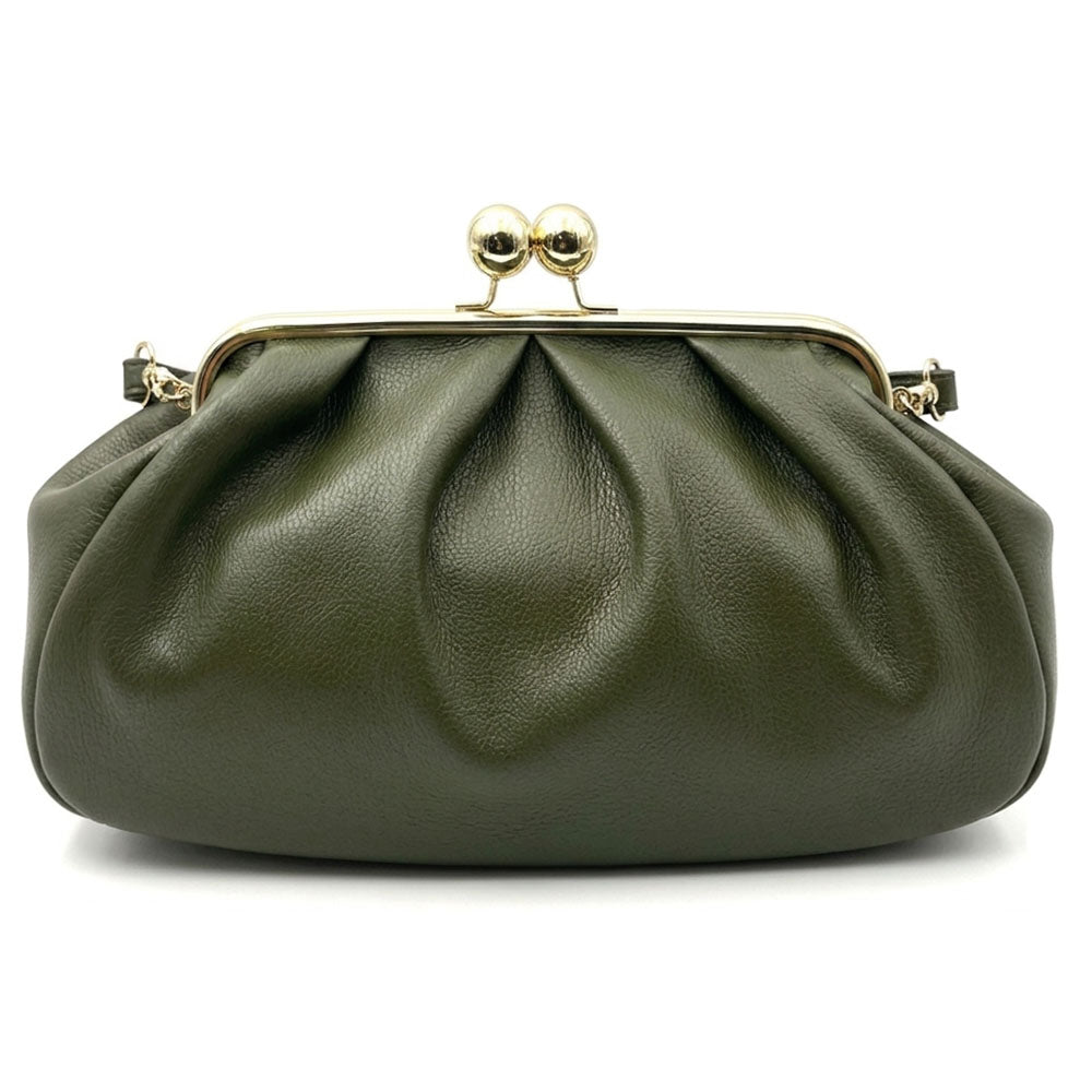 Brunella Frame Cow Leather Bag - Made In Italy