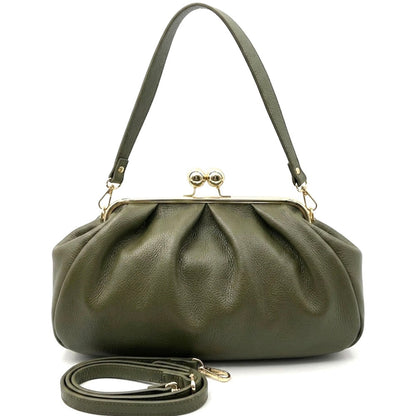 Brunella Frame Cow Leather Bag - Made In Italy