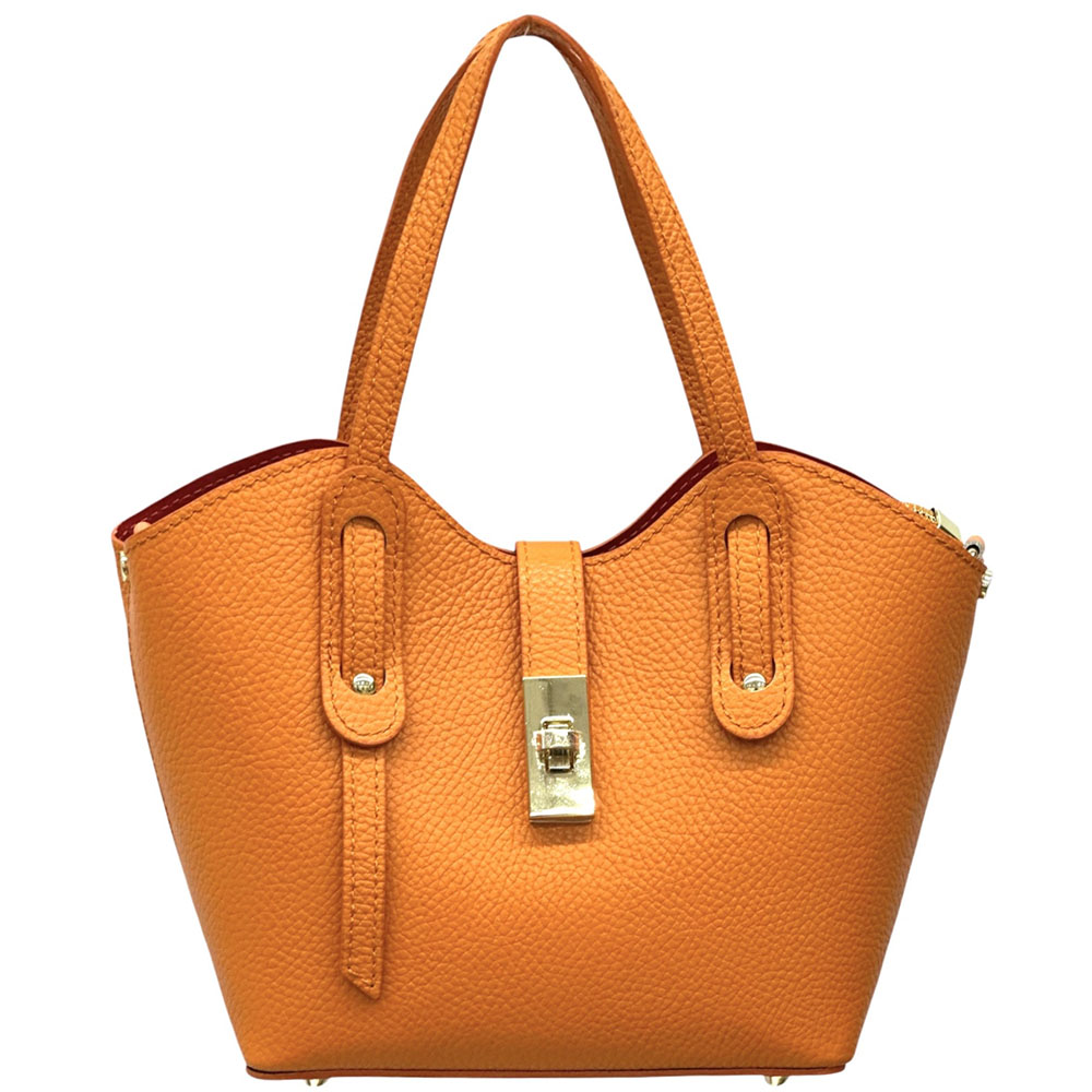 Bianca Small Italian Pebbled Leather Crossbody Tote Bag - Made In Italy