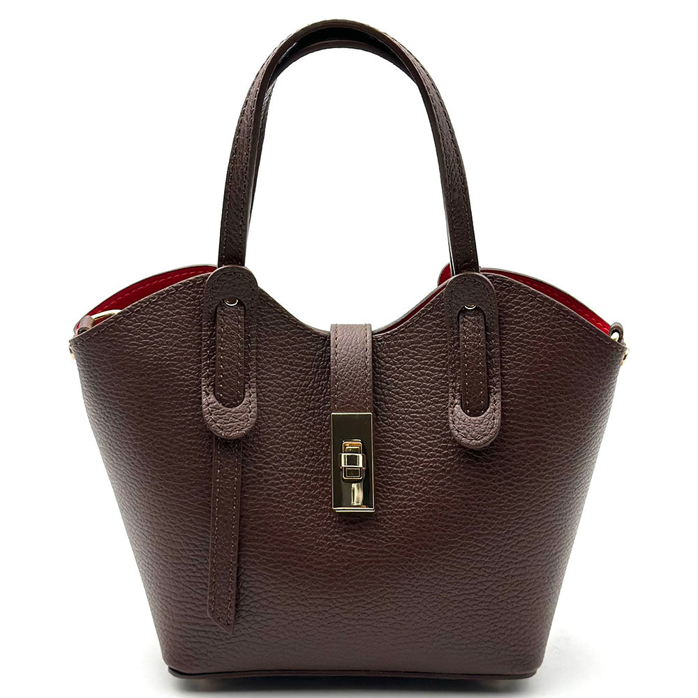 Bianca Small Italian Pebbled Leather Crossbody Tote Bag - Made In Italy
